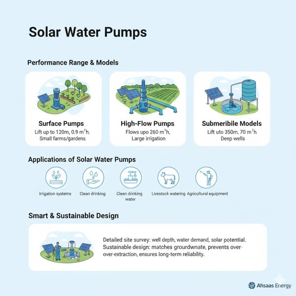 application for solar water pumps